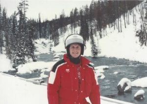 Stefan Snowmobiling in Yellowstone Park approximately age 17